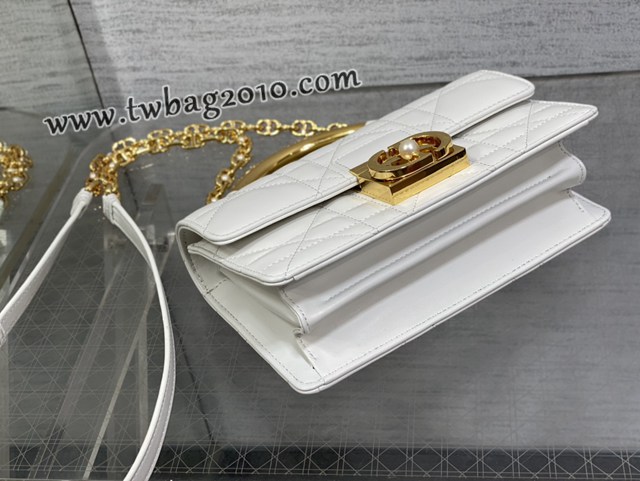 Dior专柜新款迪奥高仿原单Ange链条包珍珠链条羊皮手提肩背包 djfk1307